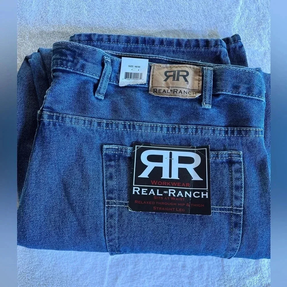 NWT Real Ranch Men’s Jeans Sz 48/30 Work Wear Straight Leg Relaxed Work